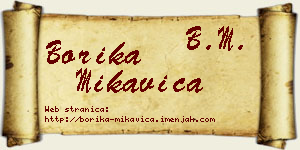 Borika Mikavica vizit kartica